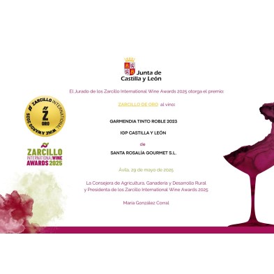 Botella de vino Garmendia Tinto Roble 2019